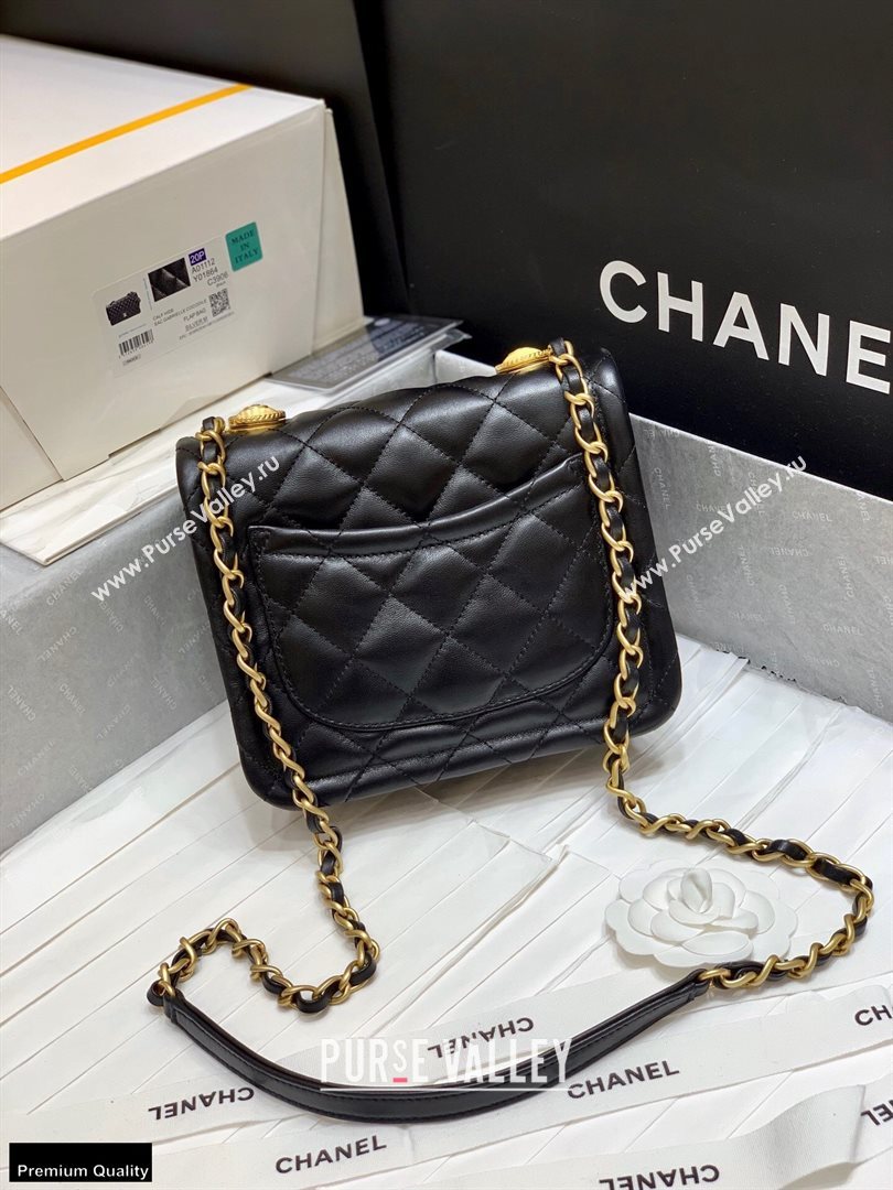 Chanel Original Quality Vintage Button On Top Small Flap Bag AS2054 Black 2020 (shunyang-20120908)