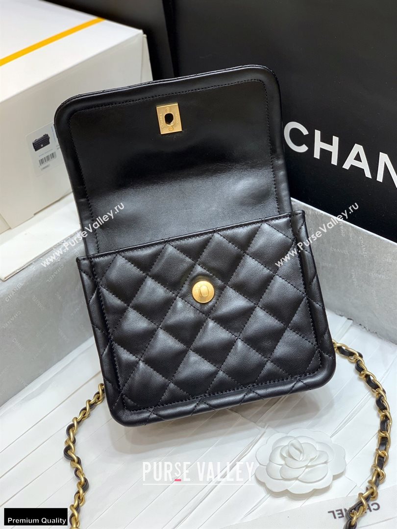 Chanel Original Quality Vintage Button On Top Small Flap Bag AS2054 Black 2020 (shunyang-20120908)