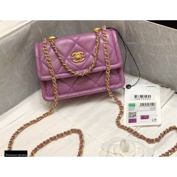 Chanel Original Quality Vintage Button On Top Mini Flap Bag AS1664 Purple 2020 (shunyang-20120913)