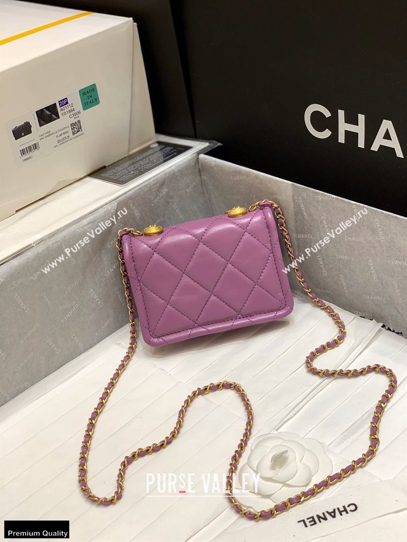 Chanel Original Quality Vintage Button On Top Mini Flap Bag AS1664 Purple 2020 (shunyang-20120913)