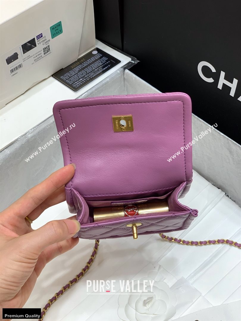 Chanel Original Quality Vintage Button On Top Mini Flap Bag AS1664 Purple 2020 (shunyang-20120913)