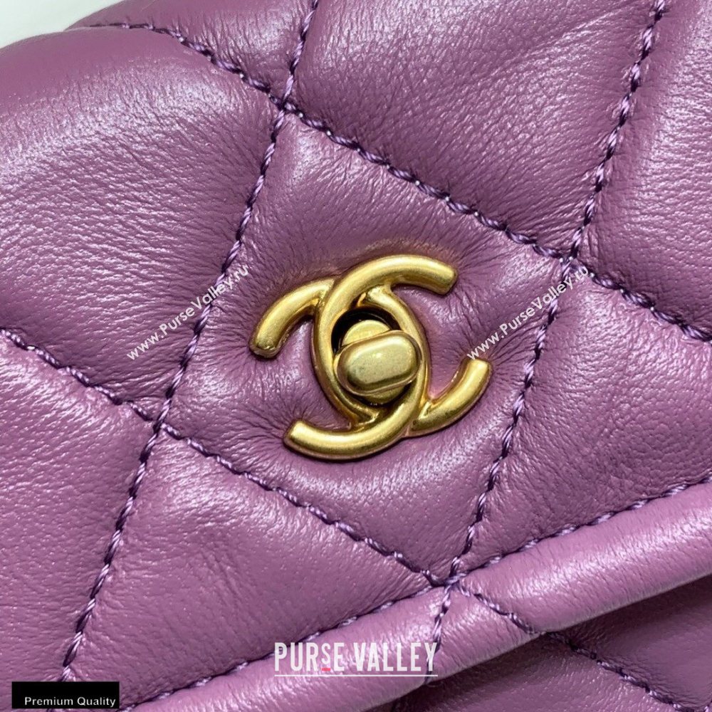 Chanel Original Quality Vintage Button On Top Mini Flap Bag AS1664 Purple 2020 (shunyang-20120913)