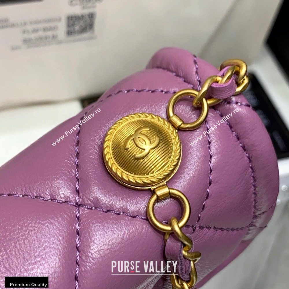 Chanel Original Quality Vintage Button On Top Mini Flap Bag AS1664 Purple 2020 (shunyang-20120913)