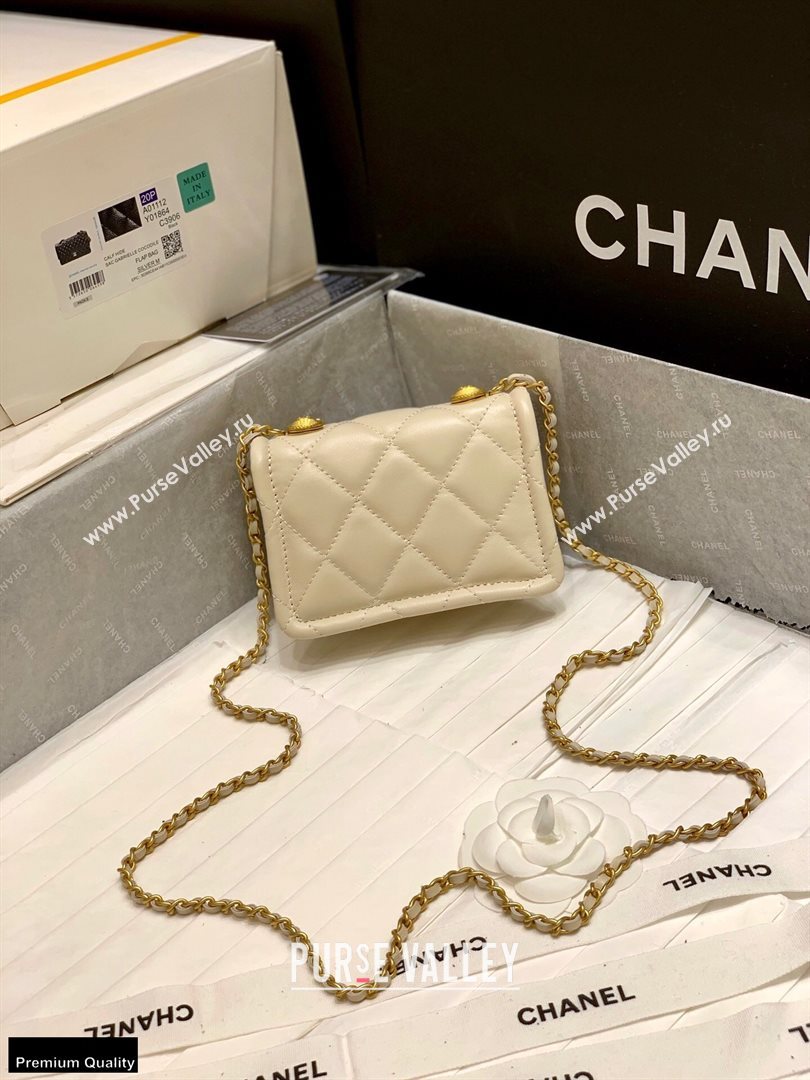 Chanel Original Quality Vintage Button On Top Mini Flap Bag AS1664 Beige 2020 (shunyang-20120912)