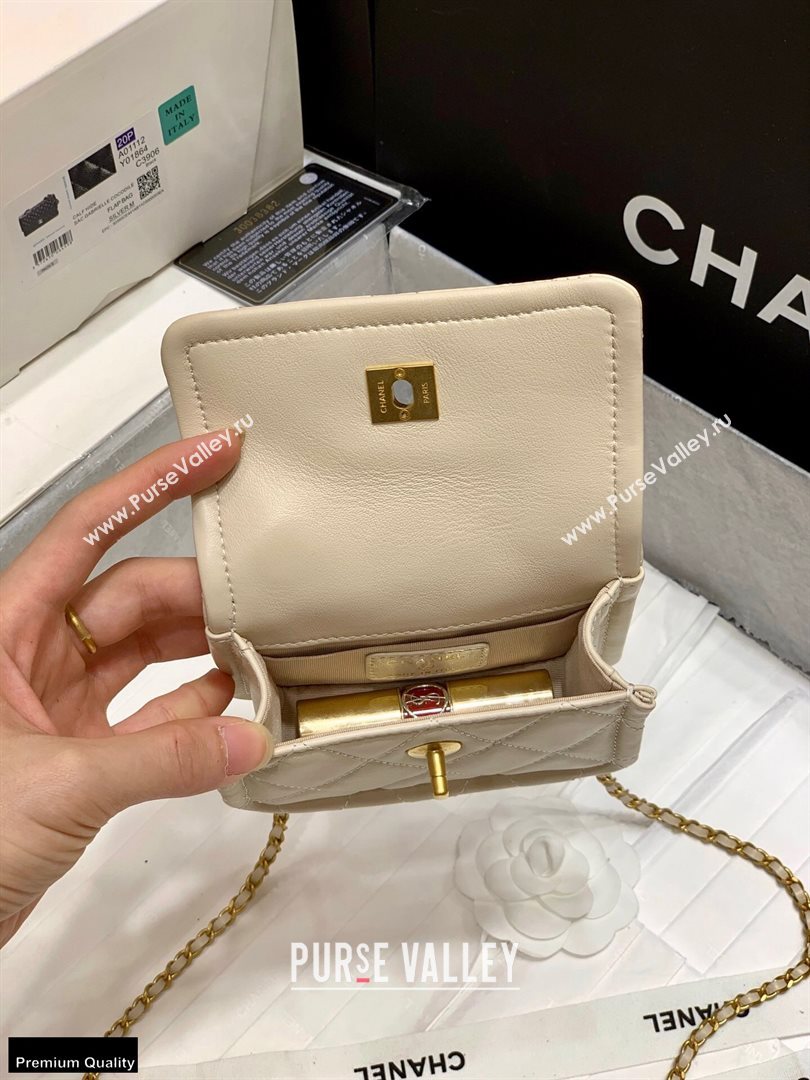 Chanel Original Quality Vintage Button On Top Mini Flap Bag AS1664 Beige 2020 (shunyang-20120912)