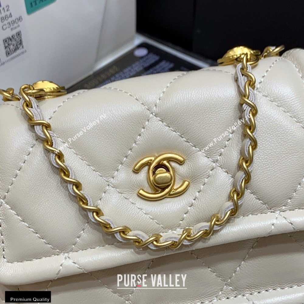 Chanel Original Quality Vintage Button On Top Mini Flap Bag AS1664 Beige 2020 (shunyang-20120912)