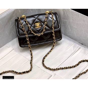 Chanel Original Quality Vintage Button On Top Mini Flap Bag AS1664 Black 2020 (shunyang-20120911)