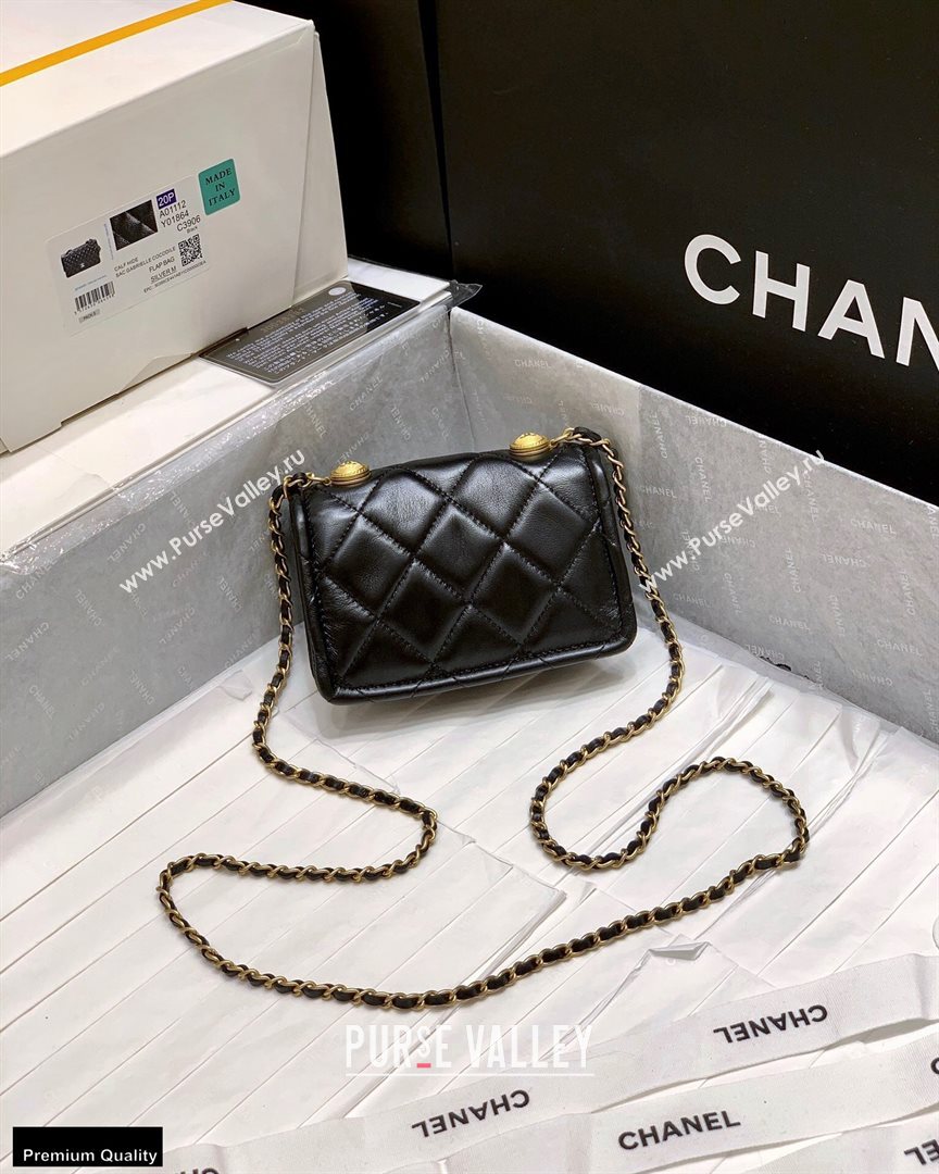 Chanel Original Quality Vintage Button On Top Mini Flap Bag AS1664 Black 2020 (shunyang-20120911)