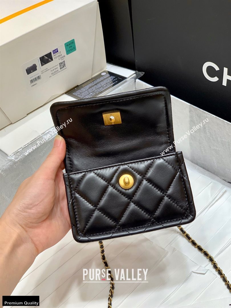 Chanel Original Quality Vintage Button On Top Mini Flap Bag AS1664 Black 2020 (shunyang-20120911)