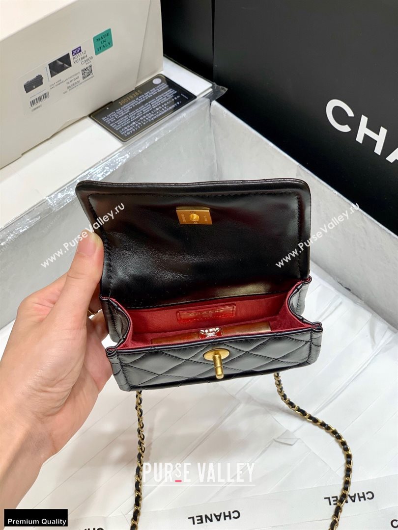 Chanel Original Quality Vintage Button On Top Mini Flap Bag AS1664 Black 2020 (shunyang-20120911)