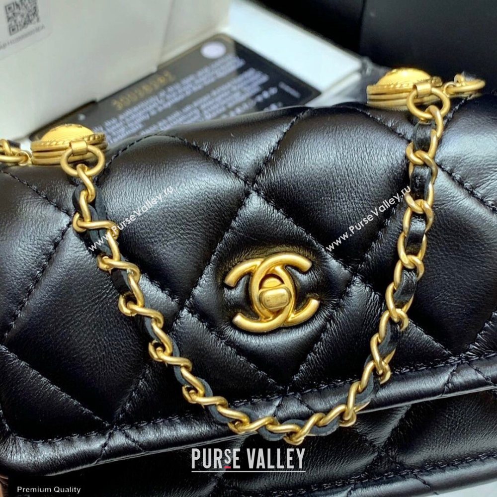 Chanel Original Quality Vintage Button On Top Mini Flap Bag AS1664 Black 2020 (shunyang-20120911)