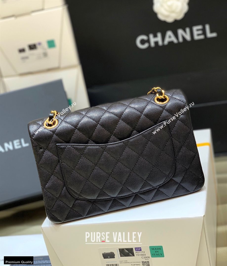 Chanel Original Quality Classic Flap Bag A01113 in Grained Calfskin Black with Gold Hardware (shunyang-20120918)