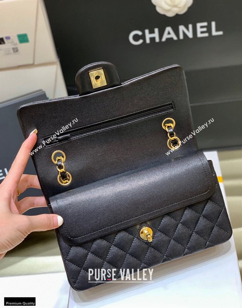 Chanel Original Quality Classic Flap Bag A01113 in Grained Calfskin Black with Gold Hardware (shunyang-20120918)