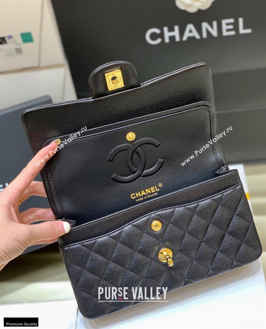 Chanel Original Quality Classic Flap Bag A01113 in Grained Calfskin Black with Gold Hardware (shunyang-20120918)