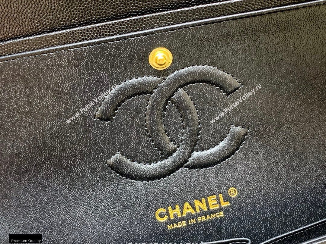 Chanel Original Quality Classic Flap Bag A01113 in Grained Calfskin Black with Gold Hardware (shunyang-20120918)