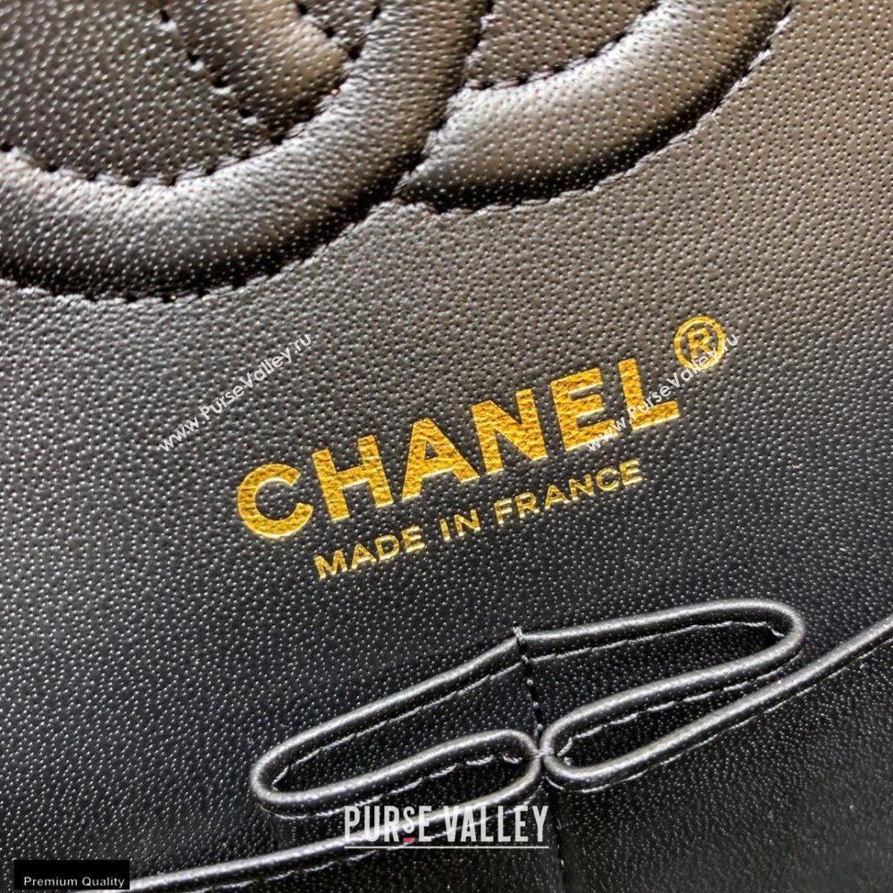 Chanel Original Quality Classic Flap Bag A01113 in Grained Calfskin Black with Gold Hardware (shunyang-20120918)