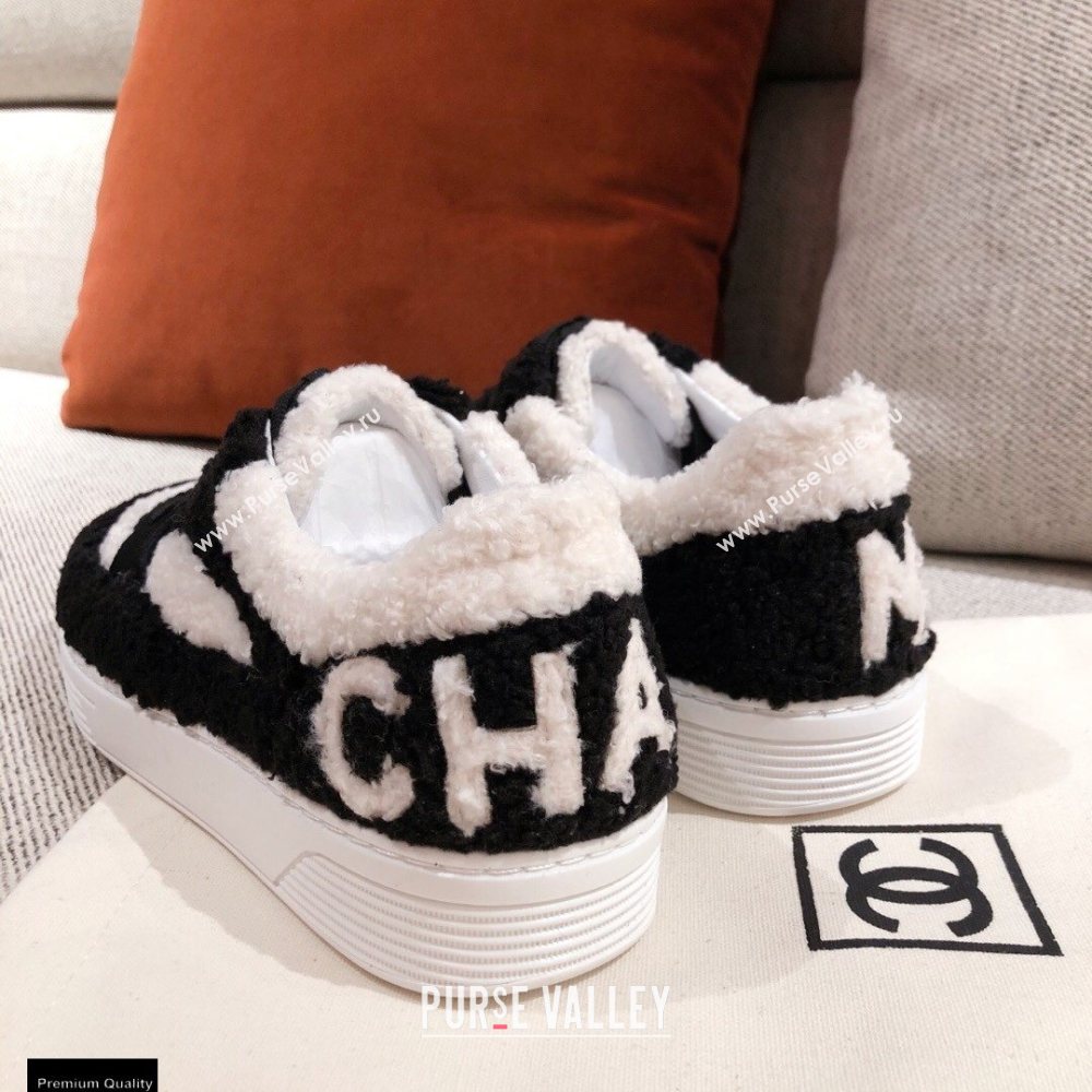 Chanel Shearling Back Logo Low-top Sneakers 01 2020 (kaola-20121210)