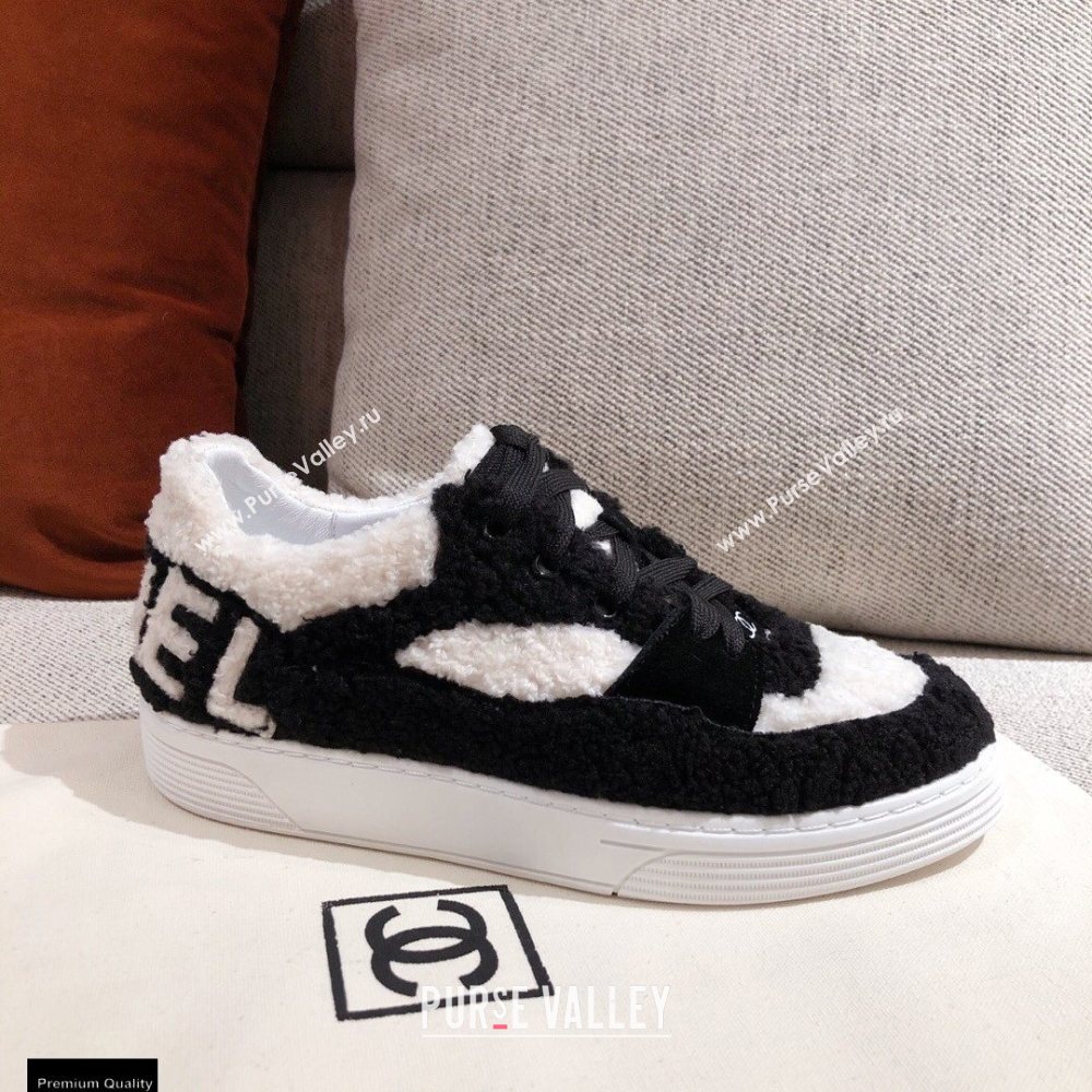 Chanel Shearling Back Logo Low-top Sneakers 01 2020 (kaola-20121210)