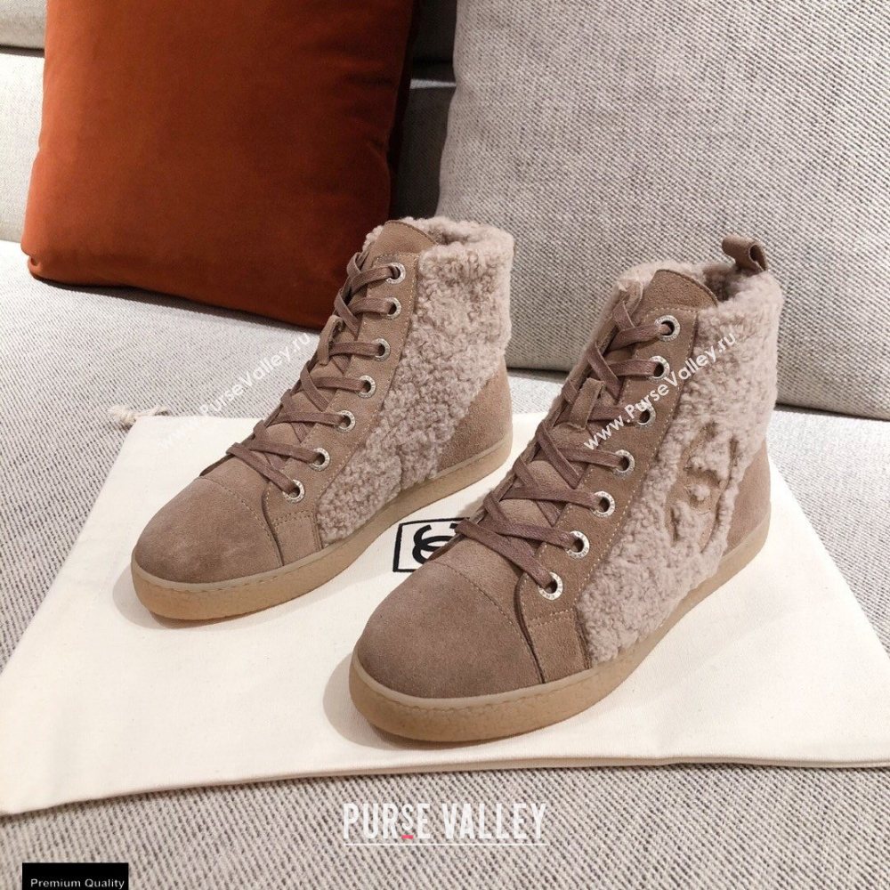 Chanel Shearling CC Logo High-top Sneakers 03 2020 (kaola-20121203)