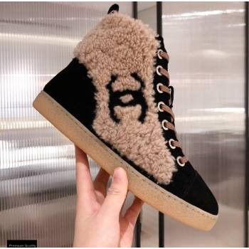 Chanel Shearling CC Logo High-top Sneakers 01 2020 (kaola-20121201)