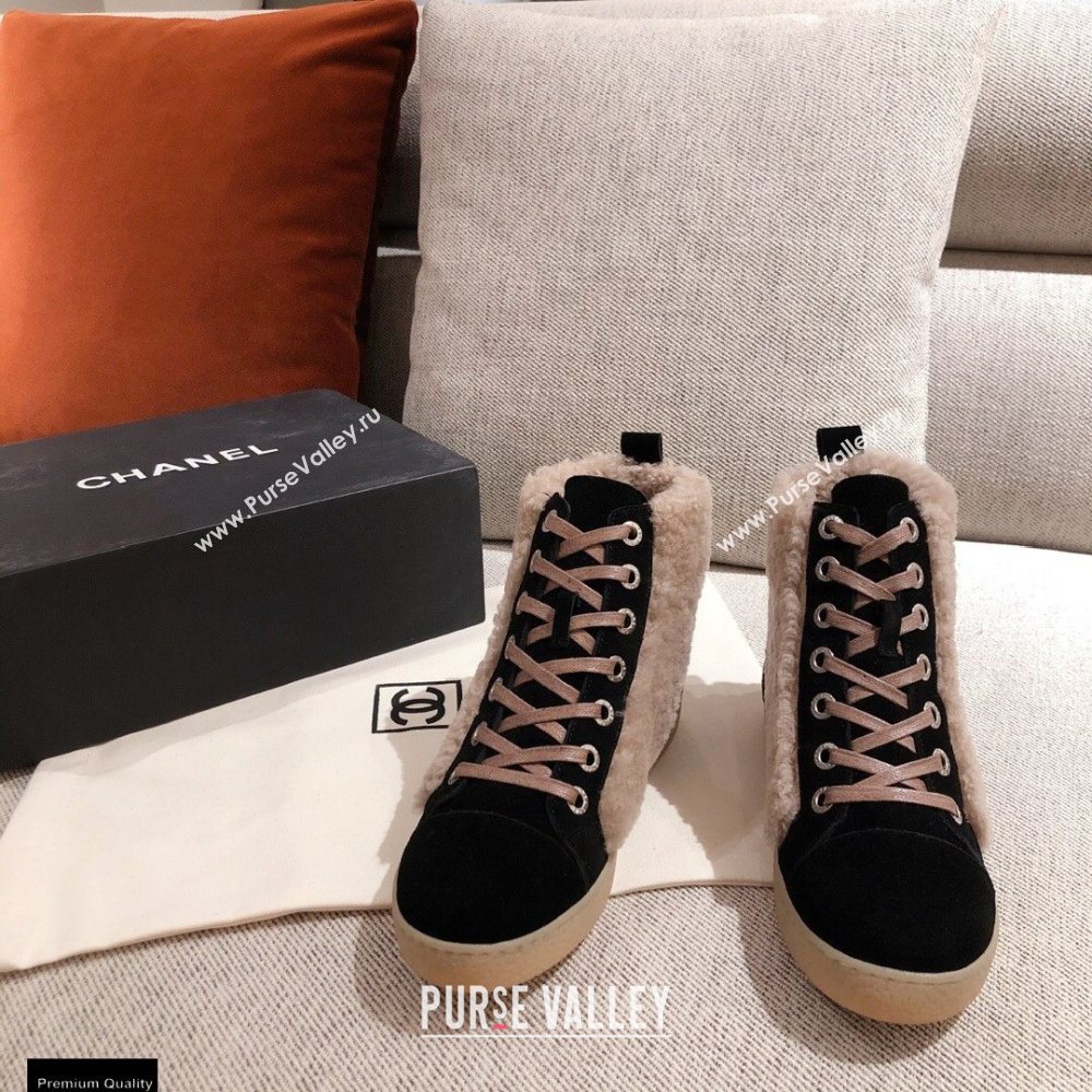 Chanel Shearling CC Logo High-top Sneakers 01 2020 (kaola-20121201)