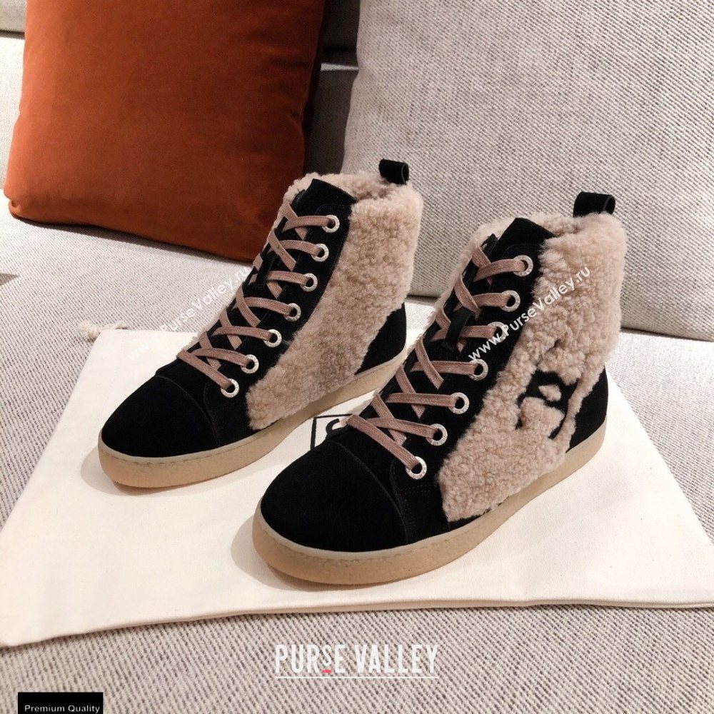 Chanel Shearling CC Logo High-top Sneakers 01 2020 (kaola-20121201)