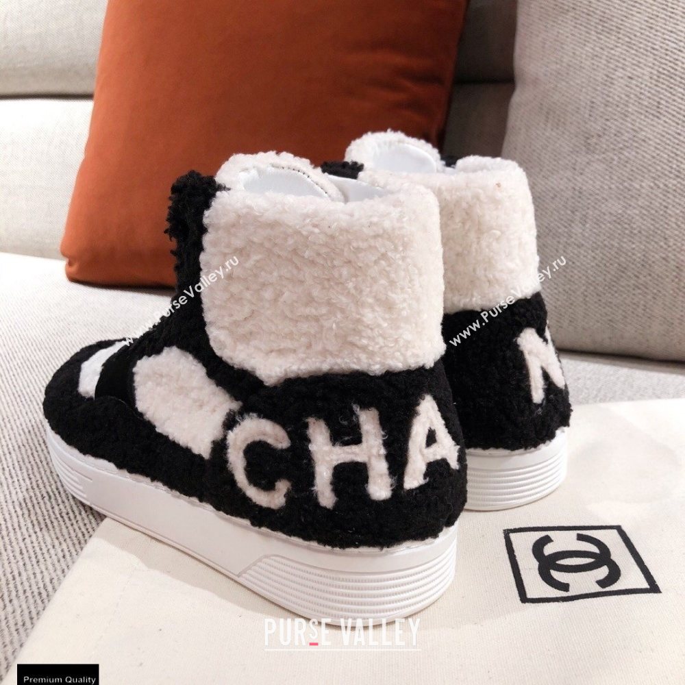 Chanel Shearling Back Logo High-top Sneakers 01 2020 (kaola-20121207)