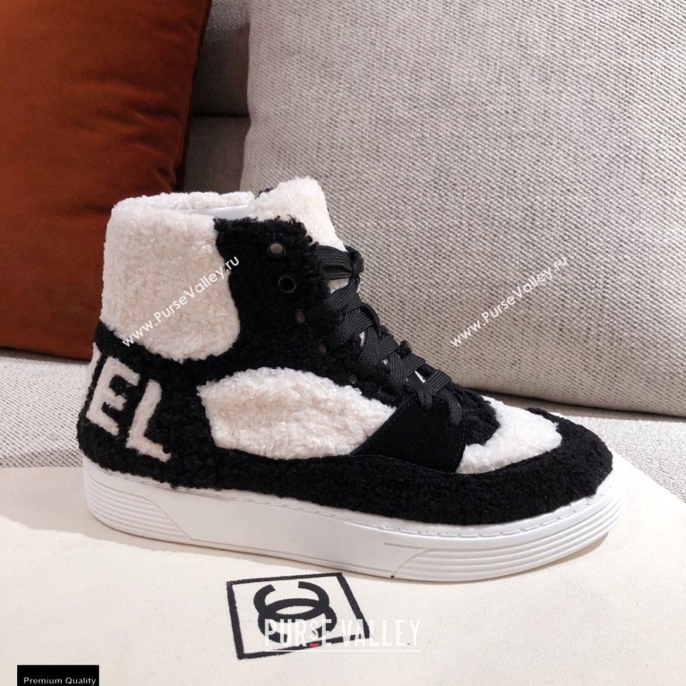 Chanel Shearling Back Logo High-top Sneakers 01 2020 (kaola-20121207)