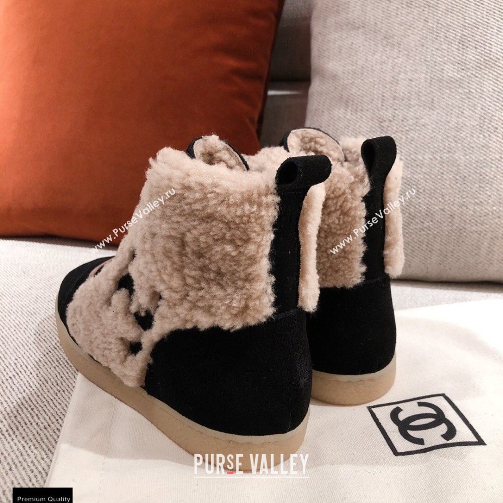 Chanel Shearling CC Logo High-top Sneakers 01 2020 (kaola-20121201)