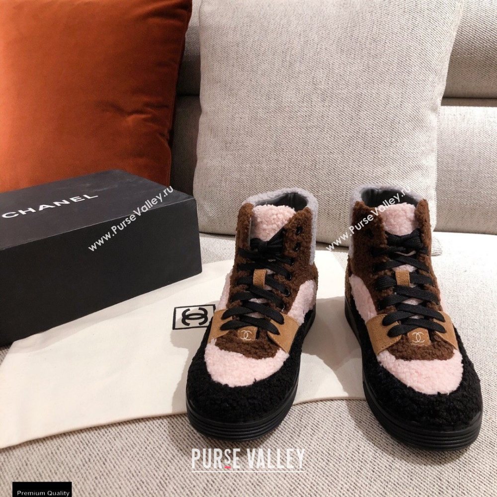 Chanel Shearling Back Logo High-top Sneakers 03 2020 (kaola-20121209)