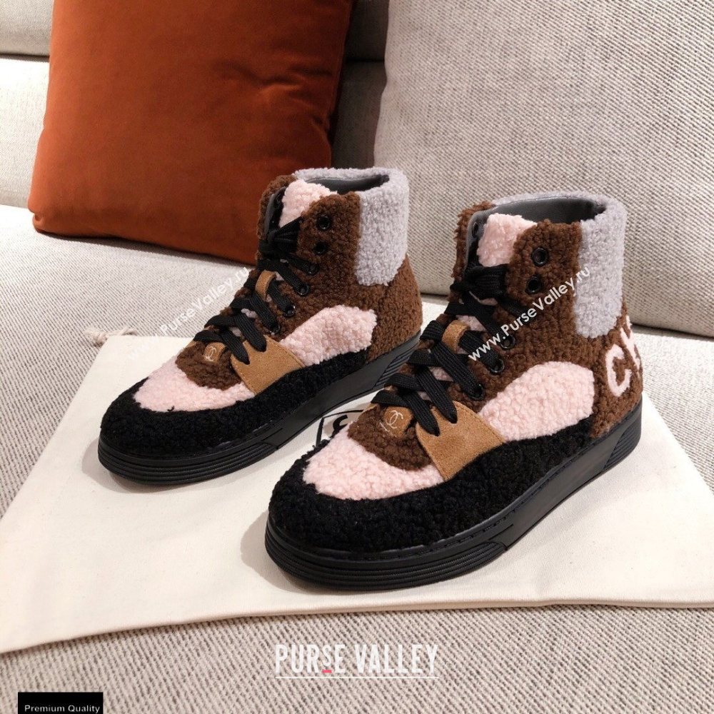 Chanel Shearling Back Logo High-top Sneakers 03 2020 (kaola-20121209)