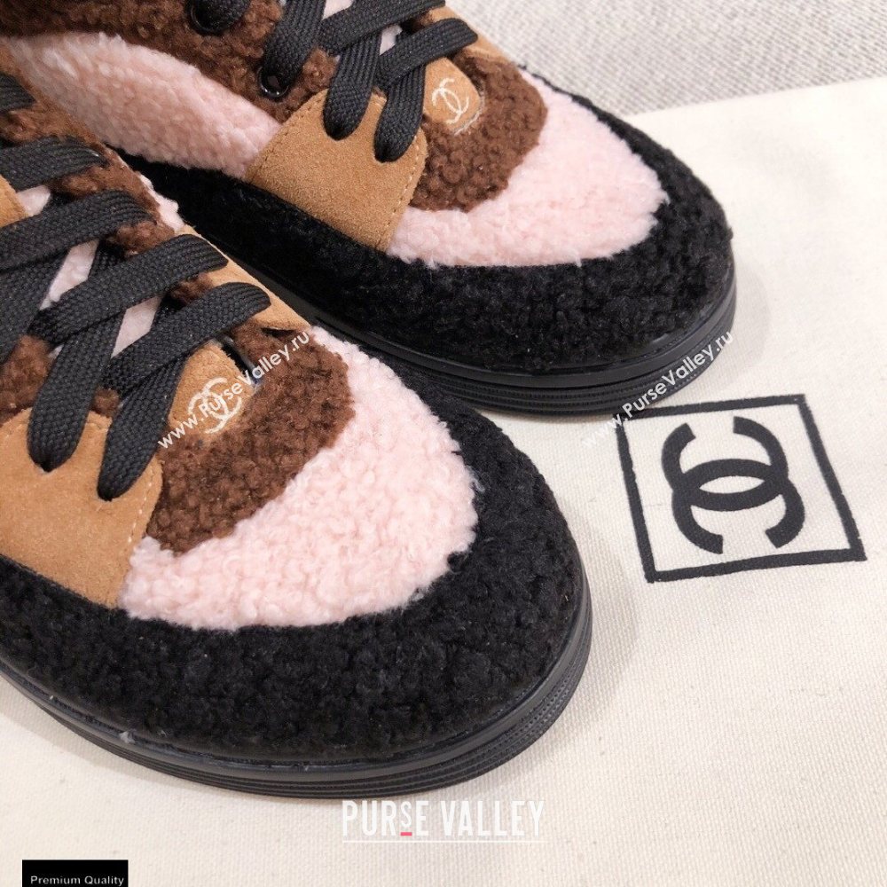 Chanel Shearling Back Logo High-top Sneakers 03 2020 (kaola-20121209)