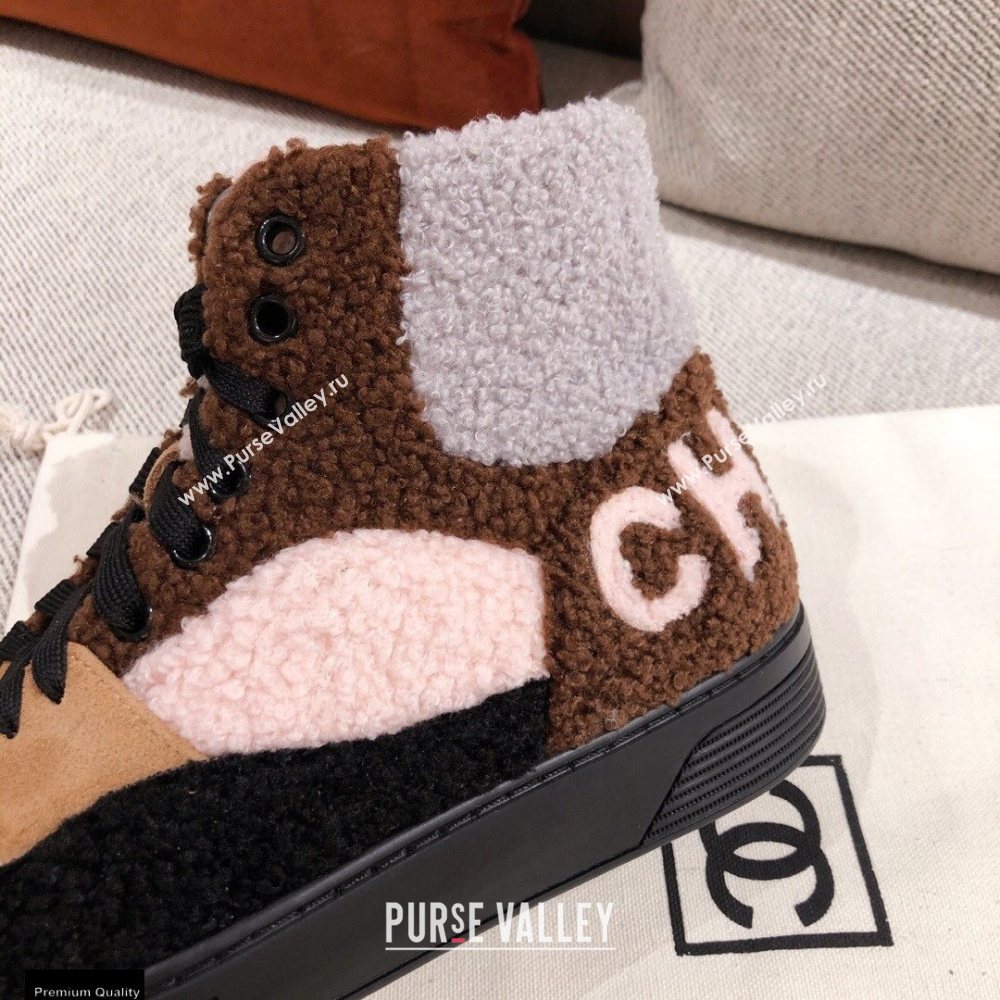 Chanel Shearling Back Logo High-top Sneakers 03 2020 (kaola-20121209)