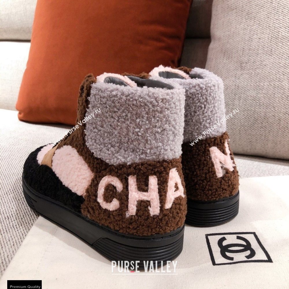 Chanel Shearling Back Logo High-top Sneakers 03 2020 (kaola-20121209)