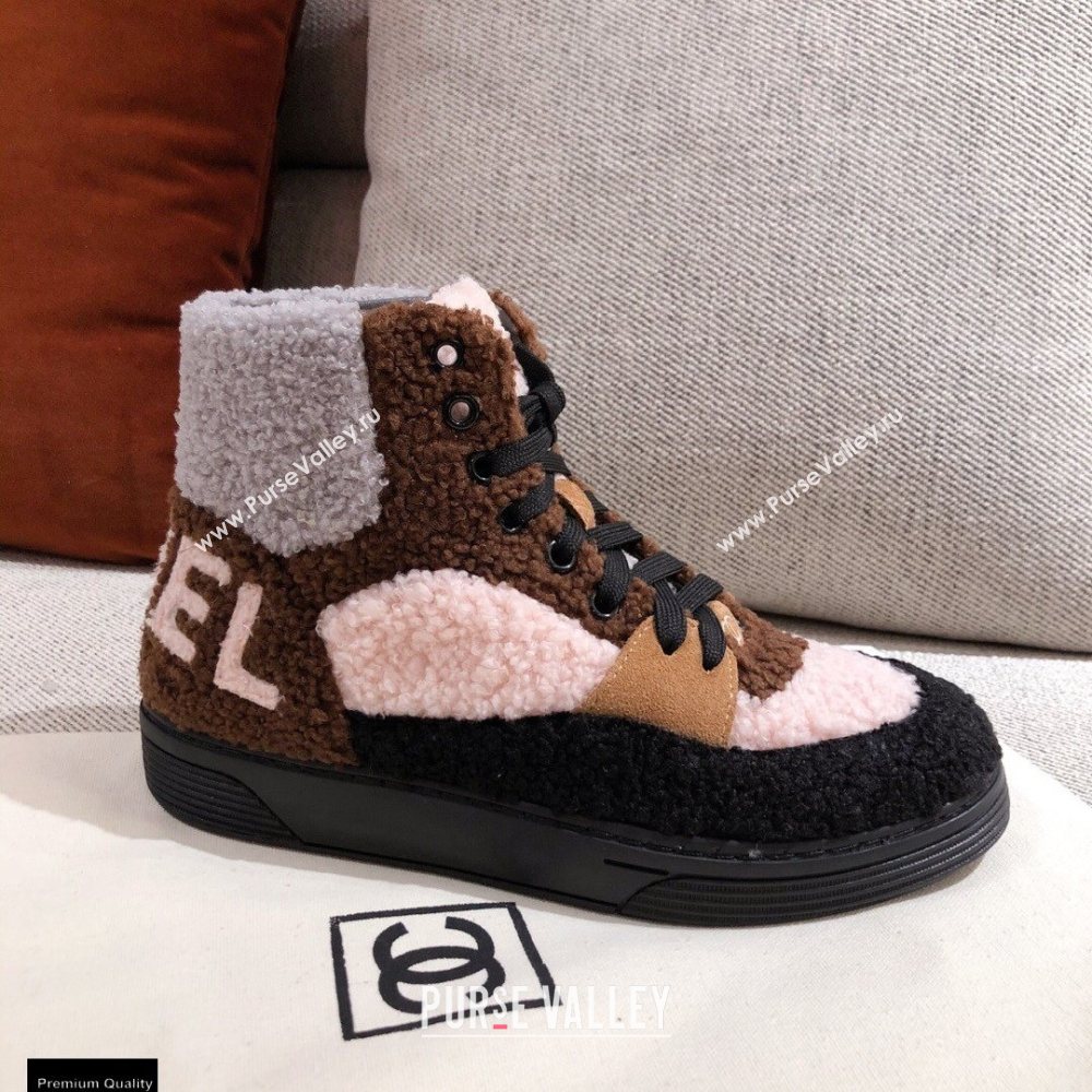 Chanel Shearling Back Logo High-top Sneakers 03 2020 (kaola-20121209)