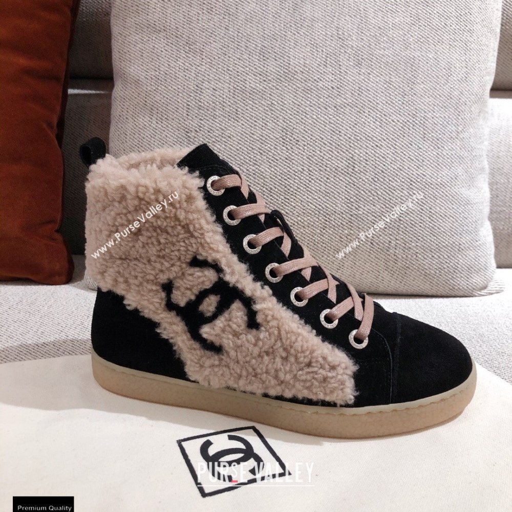 Chanel Shearling CC Logo High-top Sneakers 01 2020 (kaola-20121201)