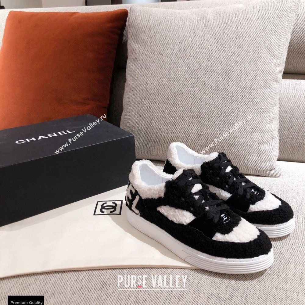 Chanel Shearling Back Logo Low-top Sneakers 01 2020 (kaola-20121210)