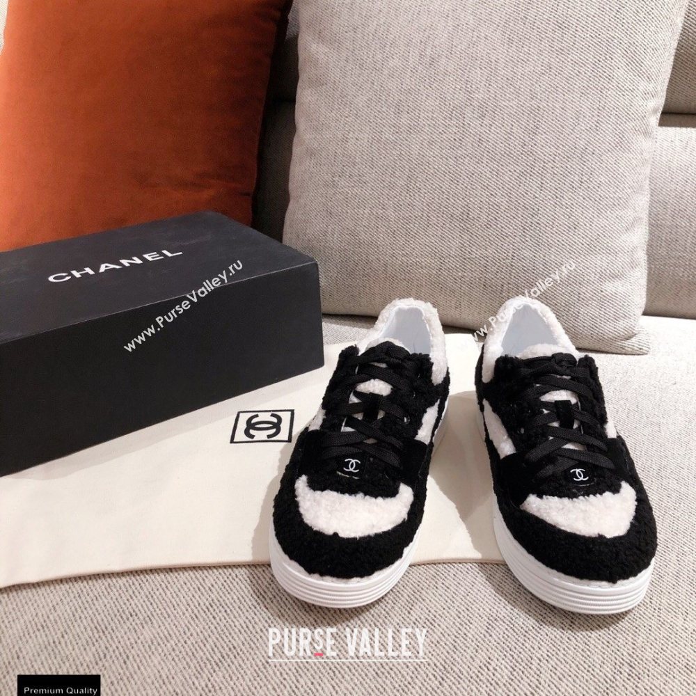 Chanel Shearling Back Logo Low-top Sneakers 01 2020 (kaola-20121210)