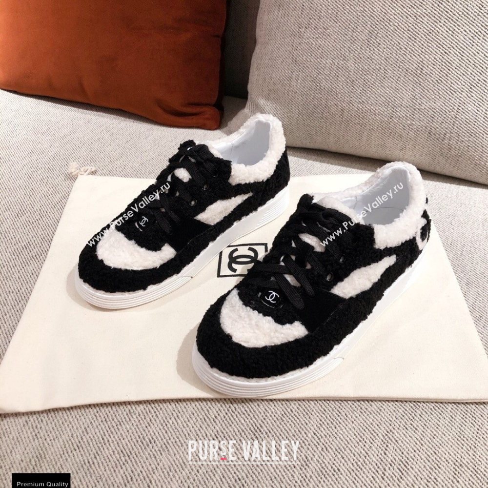 Chanel Shearling Back Logo Low-top Sneakers 01 2020 (kaola-20121210)