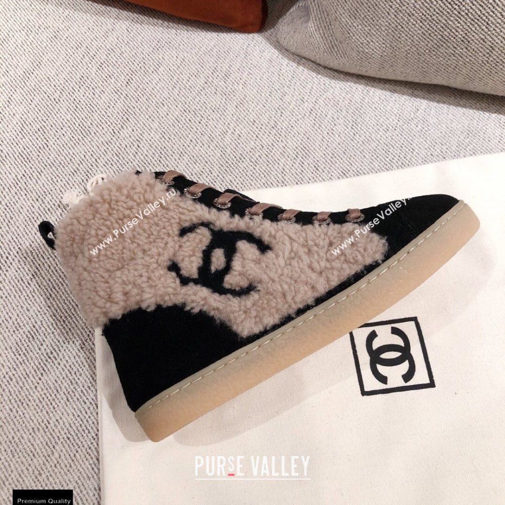 Chanel Shearling CC Logo High-top Sneakers 01 2020 (kaola-20121201)