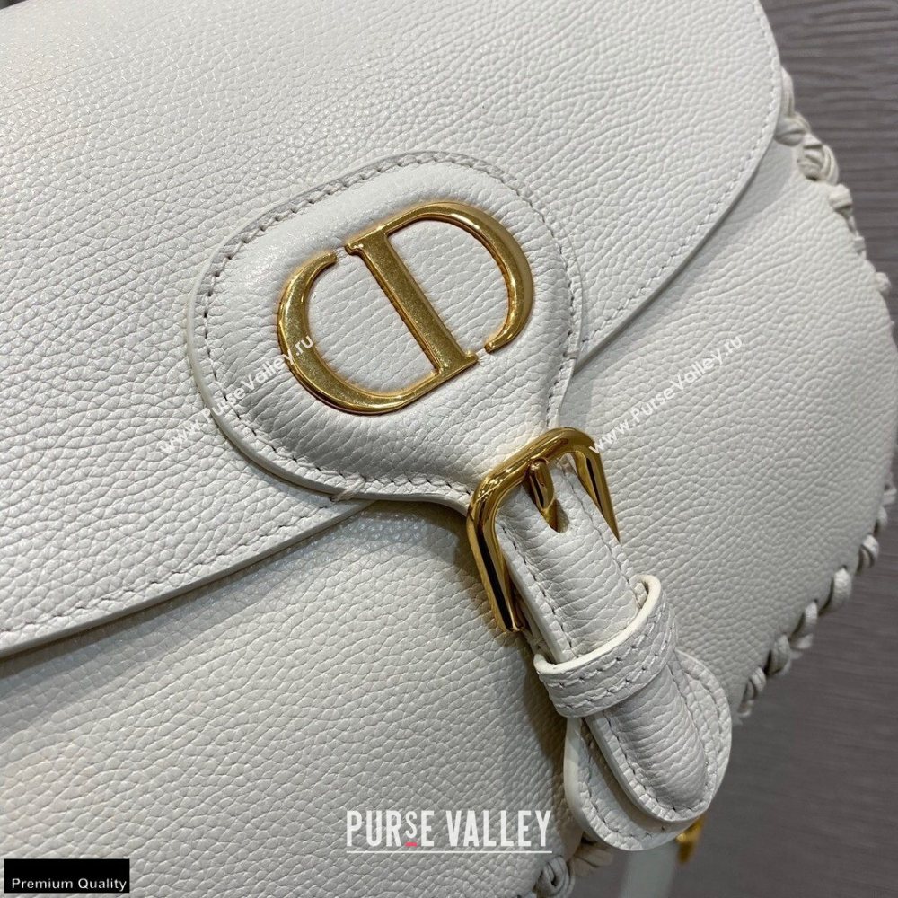 Dior Medium Bobby Bag White in Grained Calfskin with Whipstitched Seams 2020 (vivi-20121505)