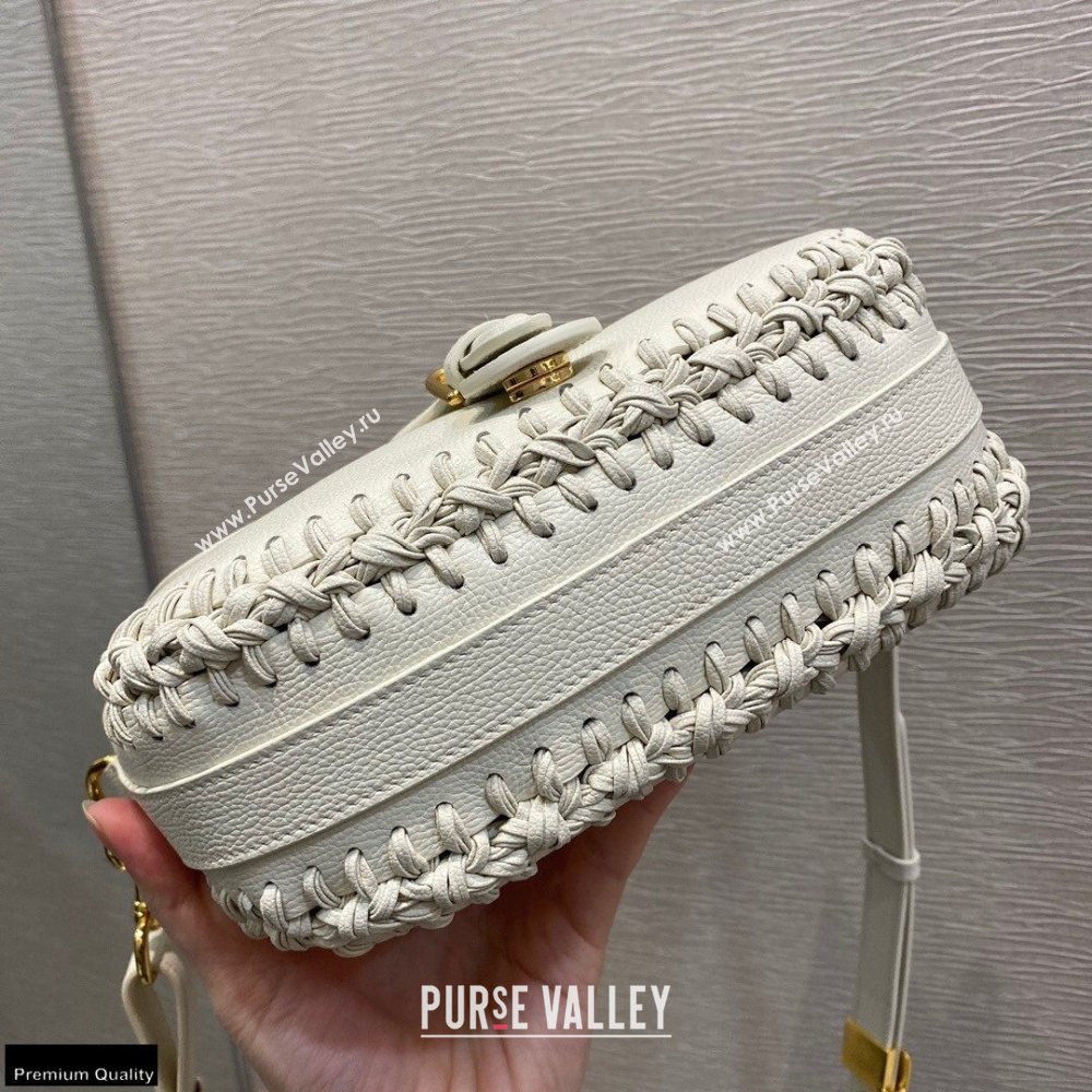 Dior Medium Bobby Bag White in Grained Calfskin with Whipstitched Seams 2020 (vivi-20121505)