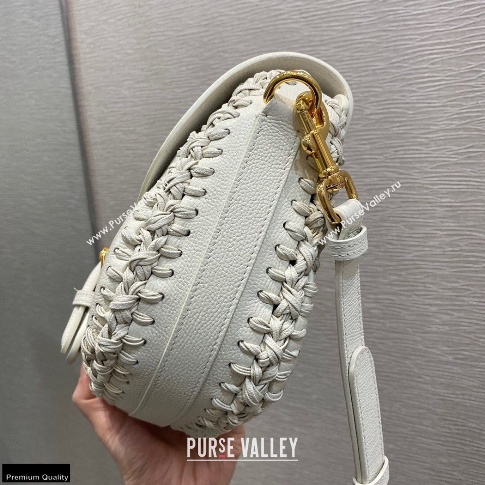 Dior Medium Bobby Bag White in Grained Calfskin with Whipstitched Seams 2020 (vivi-20121505)