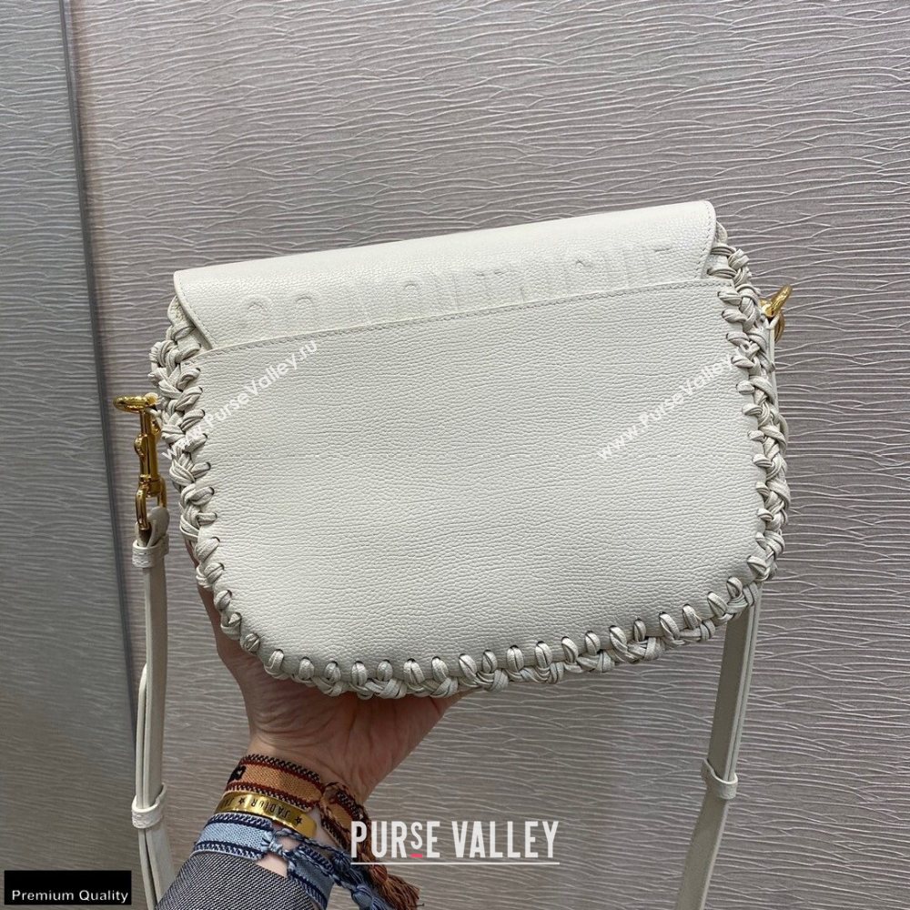 Dior Medium Bobby Bag White in Grained Calfskin with Whipstitched Seams 2020 (vivi-20121505)