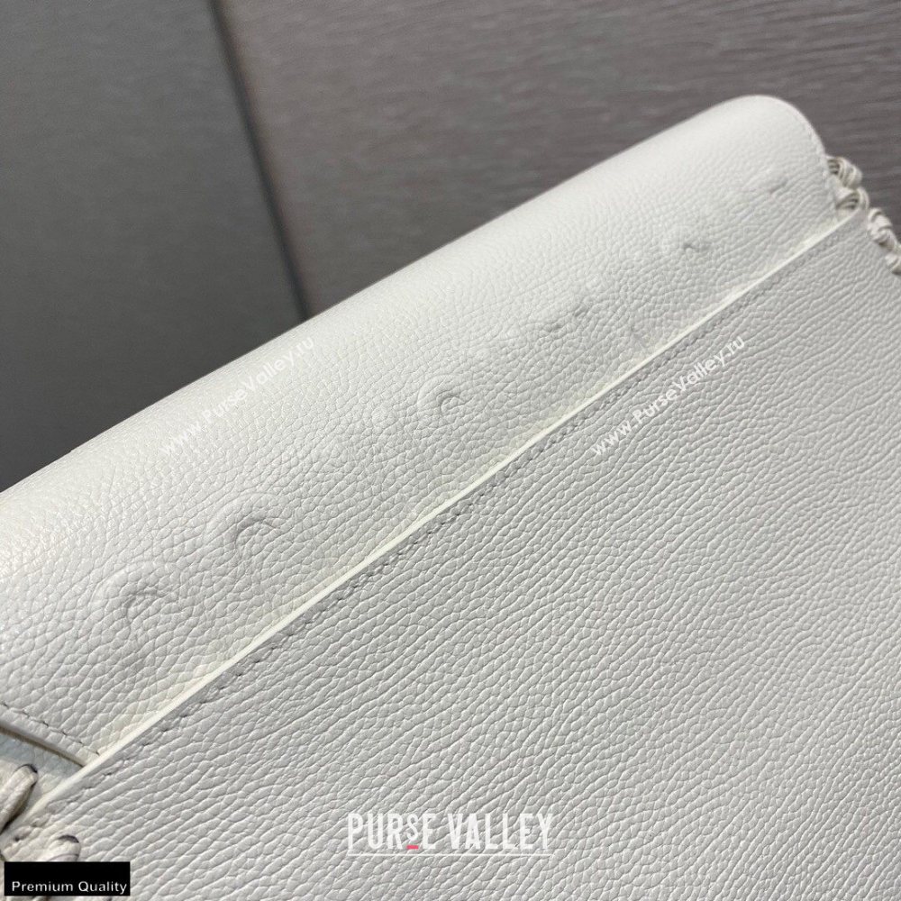 Dior Medium Bobby Bag White in Grained Calfskin with Whipstitched Seams 2020 (vivi-20121505)