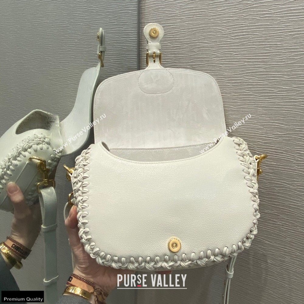 Dior Medium Bobby Bag White in Grained Calfskin with Whipstitched Seams 2020 (vivi-20121505)