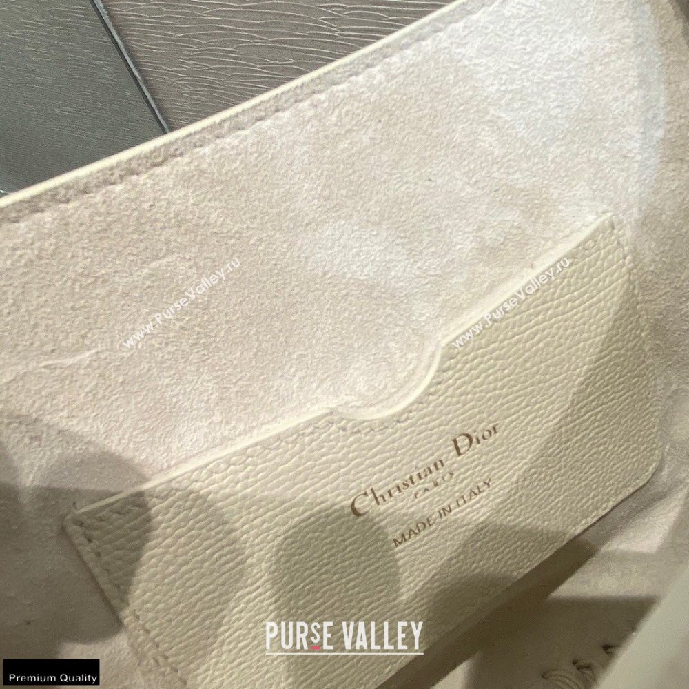 Dior Medium Bobby Bag White in Grained Calfskin with Whipstitched Seams 2020 (vivi-20121505)