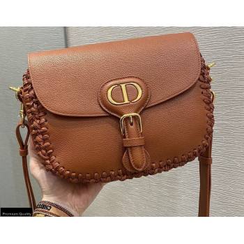 Dior Medium Bobby Bag Dark Tan in Grained Calfskin with Whipstitched Seams 2020 (vivi-20121506)