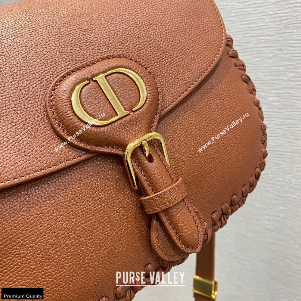 Dior Medium Bobby Bag Dark Tan in Grained Calfskin with Whipstitched Seams 2020 (vivi-20121506)