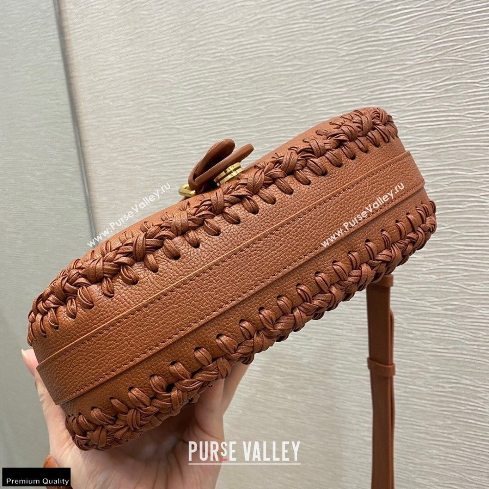 Dior Medium Bobby Bag Dark Tan in Grained Calfskin with Whipstitched Seams 2020 (vivi-20121506)